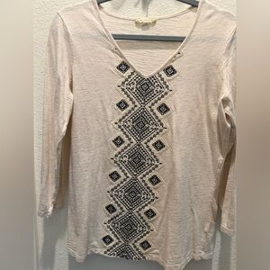 Nurture by Lamaze Cream Blouse with Black Embroidery